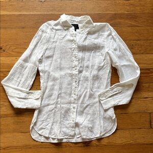 J crew Baird mcnutt Irish linen wren slim fit white button down size 4 nwot